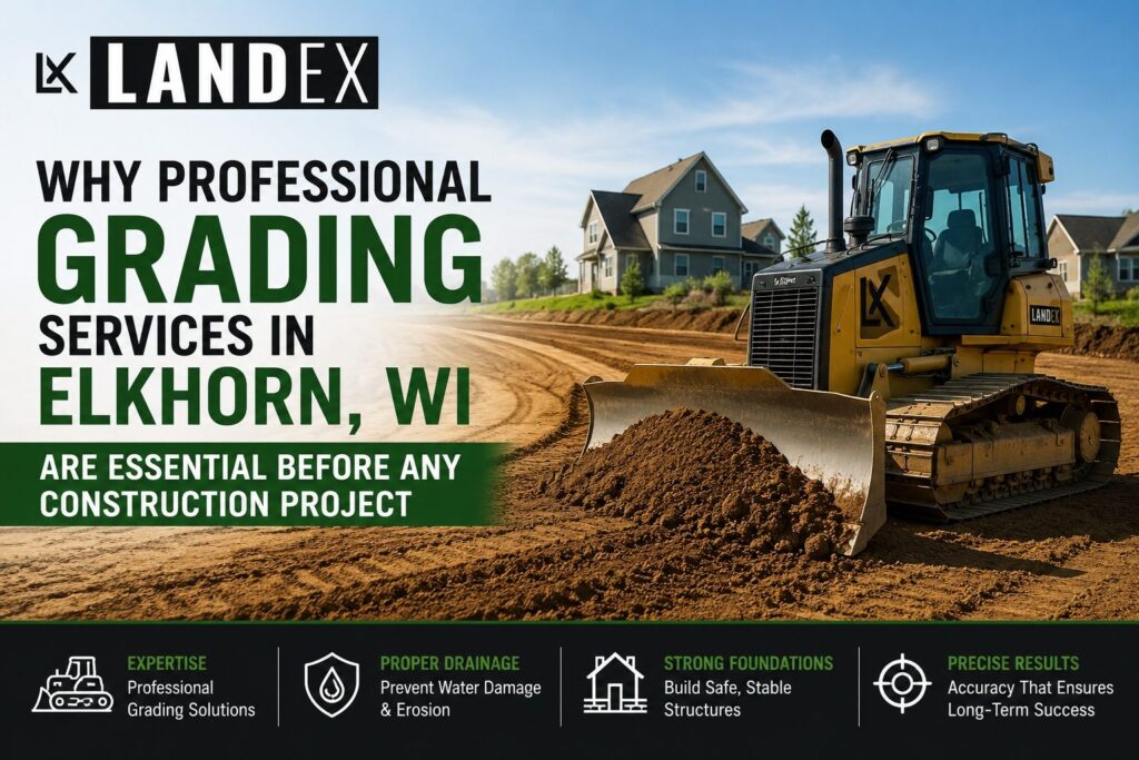Landex — excavation, grading, land clearing and drainage in Elkhorn and Lake Geneva, Wisconsin