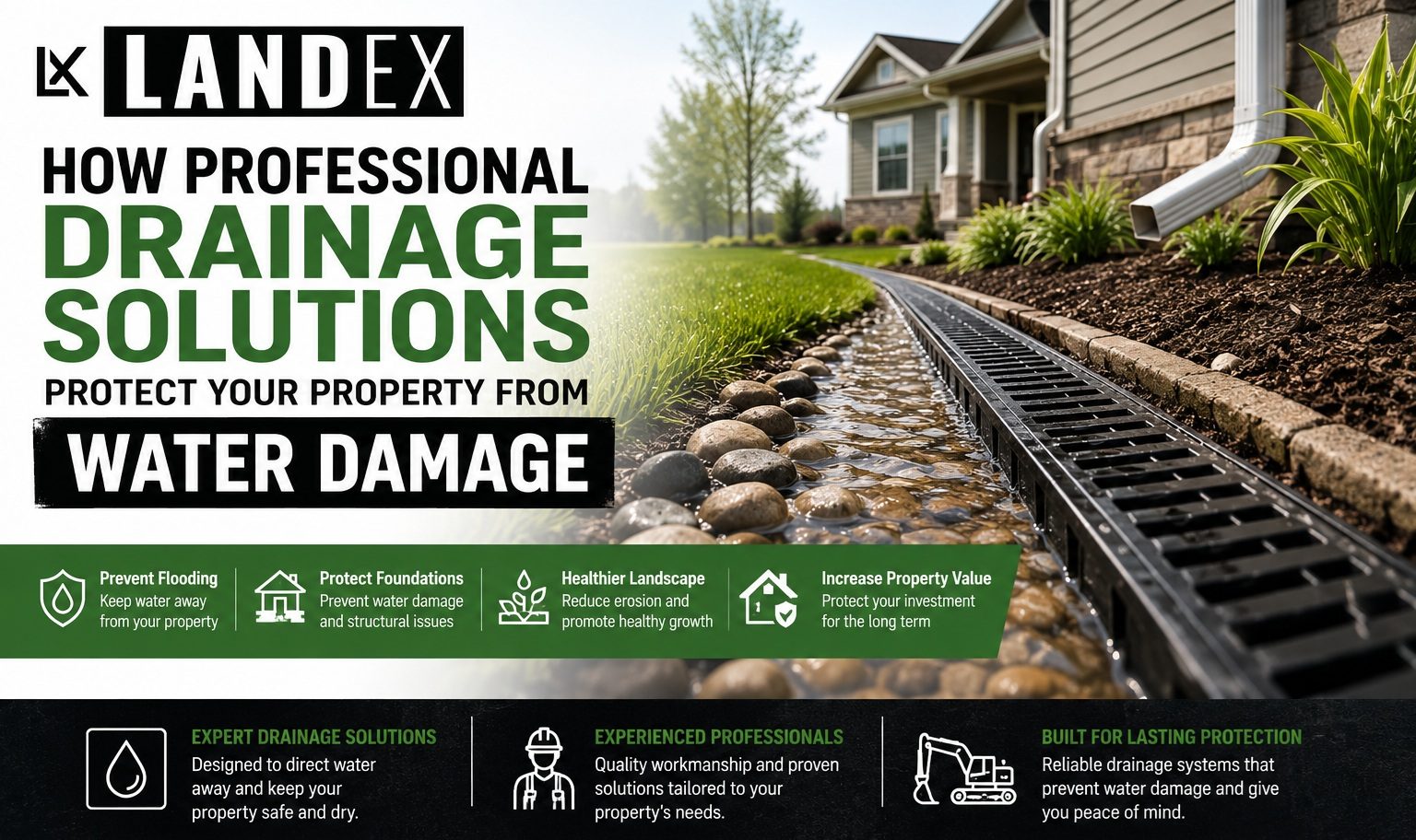 Landex — excavation, grading, land clearing and drainage in Elkhorn and Lake Geneva, Wisconsin