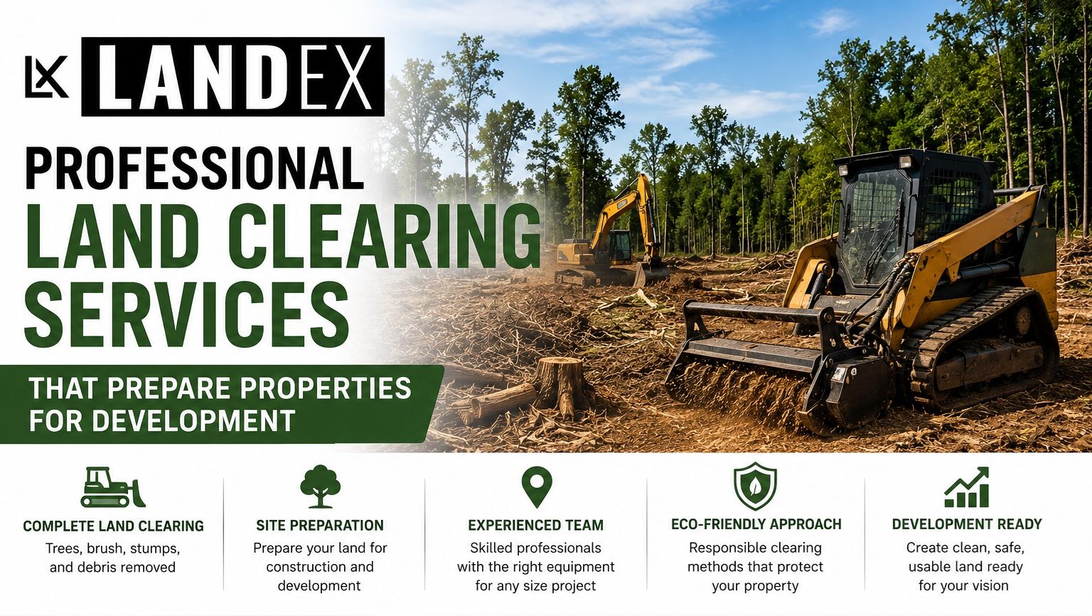Landex — excavation, grading, land clearing and drainage in Elkhorn and Lake Geneva, Wisconsin
